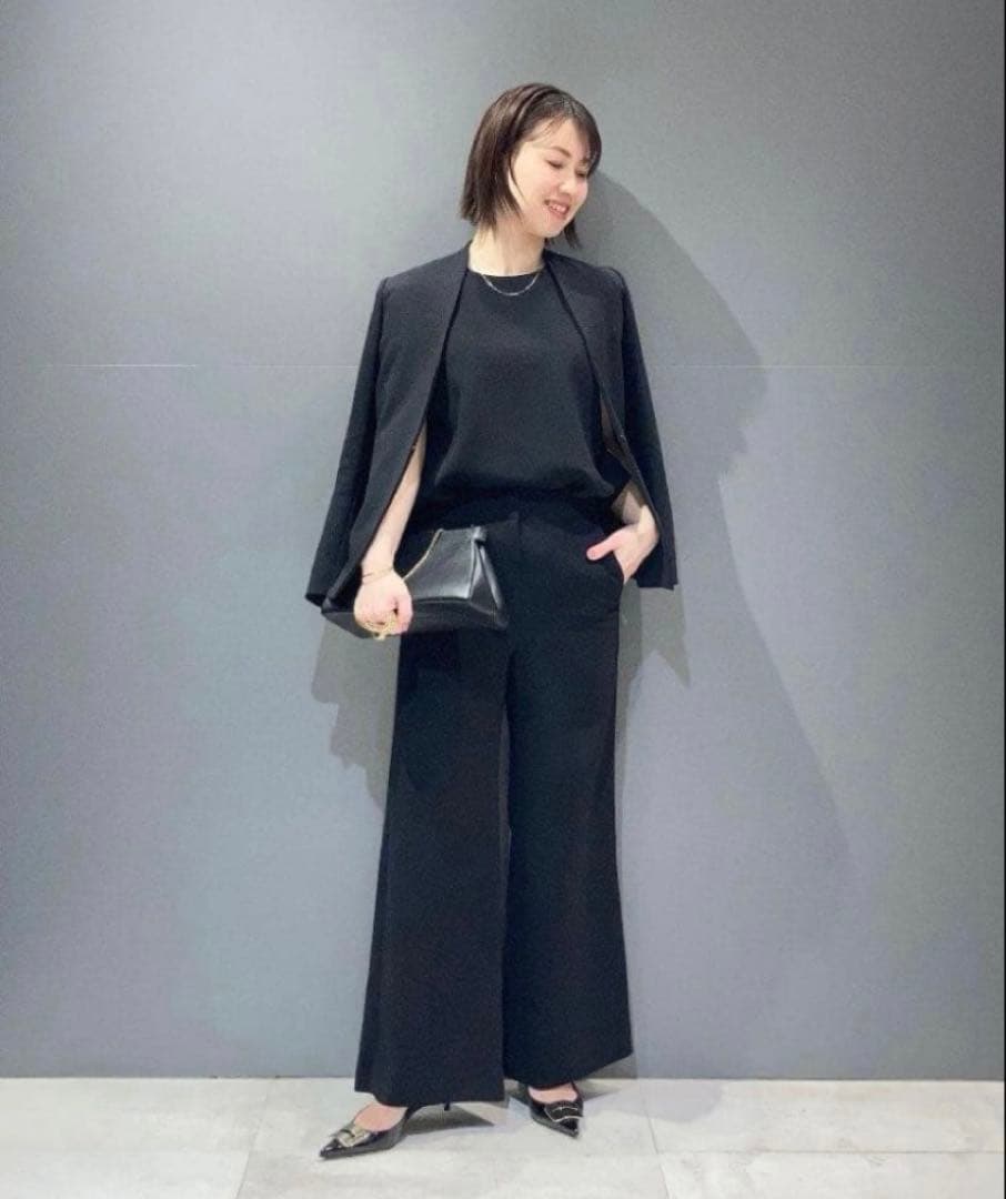 theory luxe ウォッシャブルノーカラージャケット 36セオリー 黒