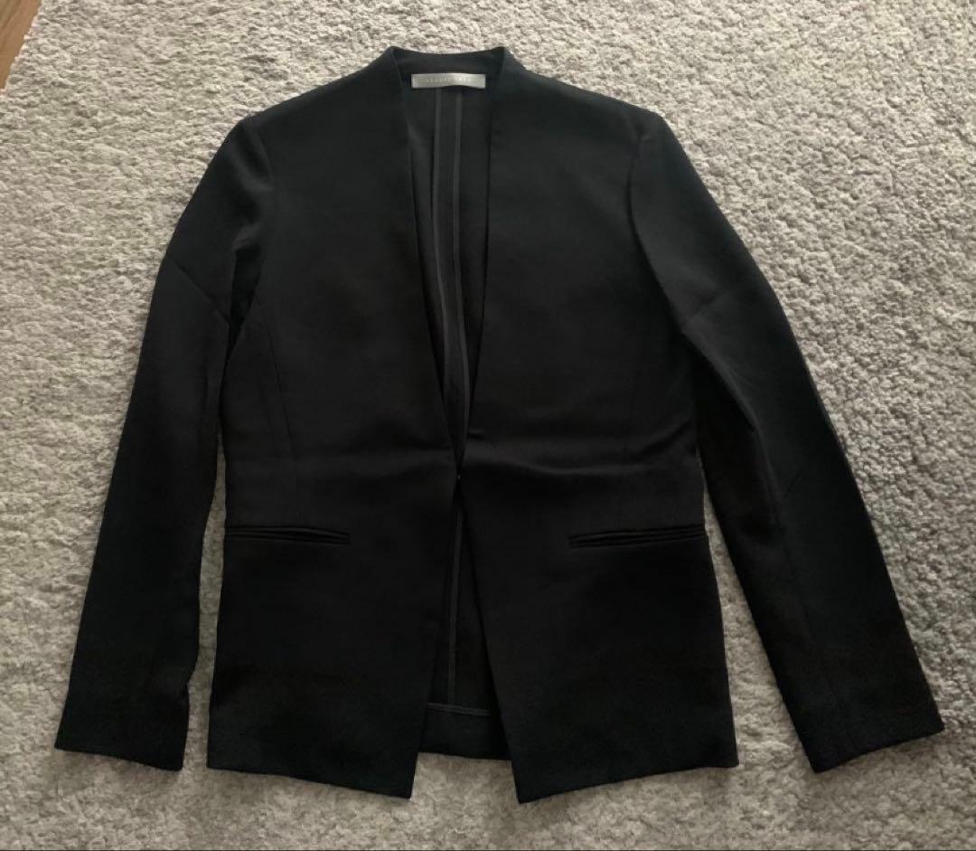 theory luxe ウォッシャブルノーカラージャケット 36セオリー 黒