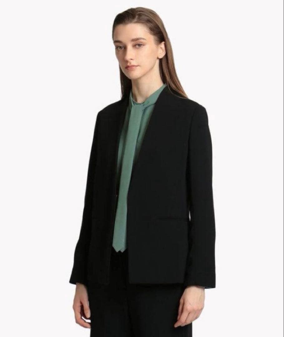 theory luxe ウォッシャブルノーカラージャケット 36セオリー 黒