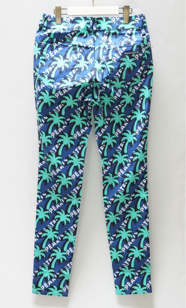 《パーリーゲイツ》新品 パームツリー総柄 ストレッチゴルフパンツ 2(W77)