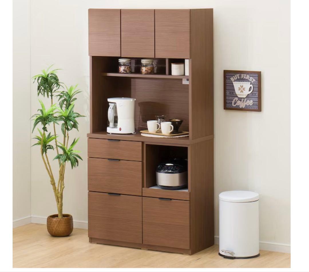 【最終値下げ】NITORI キッチンボード エトナ 90 KB MBR 食器棚