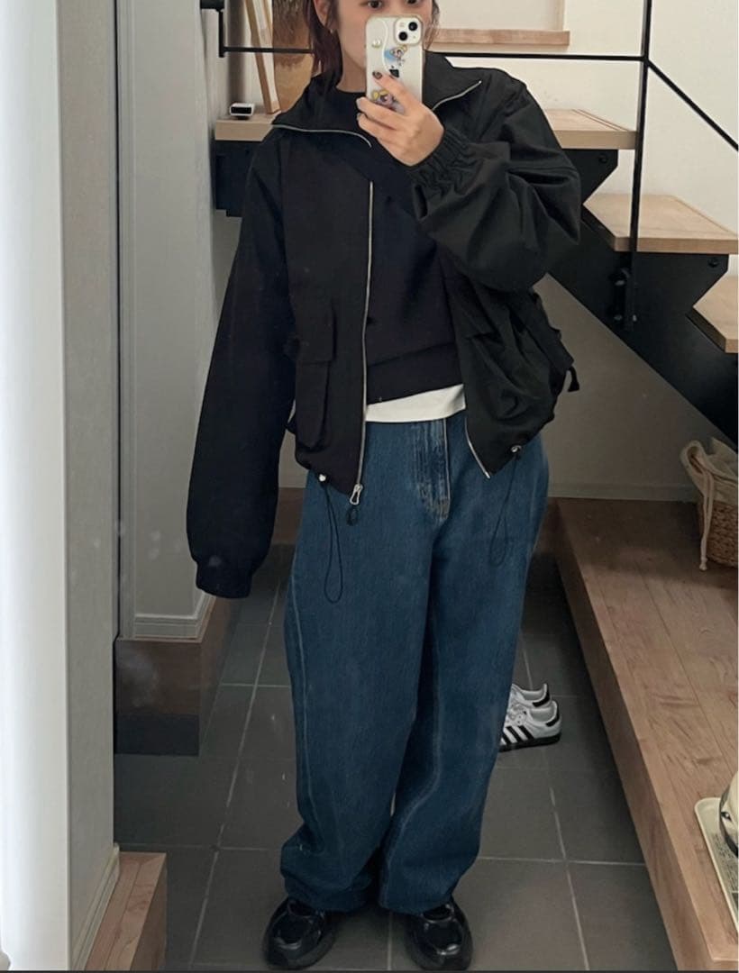 正規品TODAYFUL Standcollar Zip Blouson ブラック