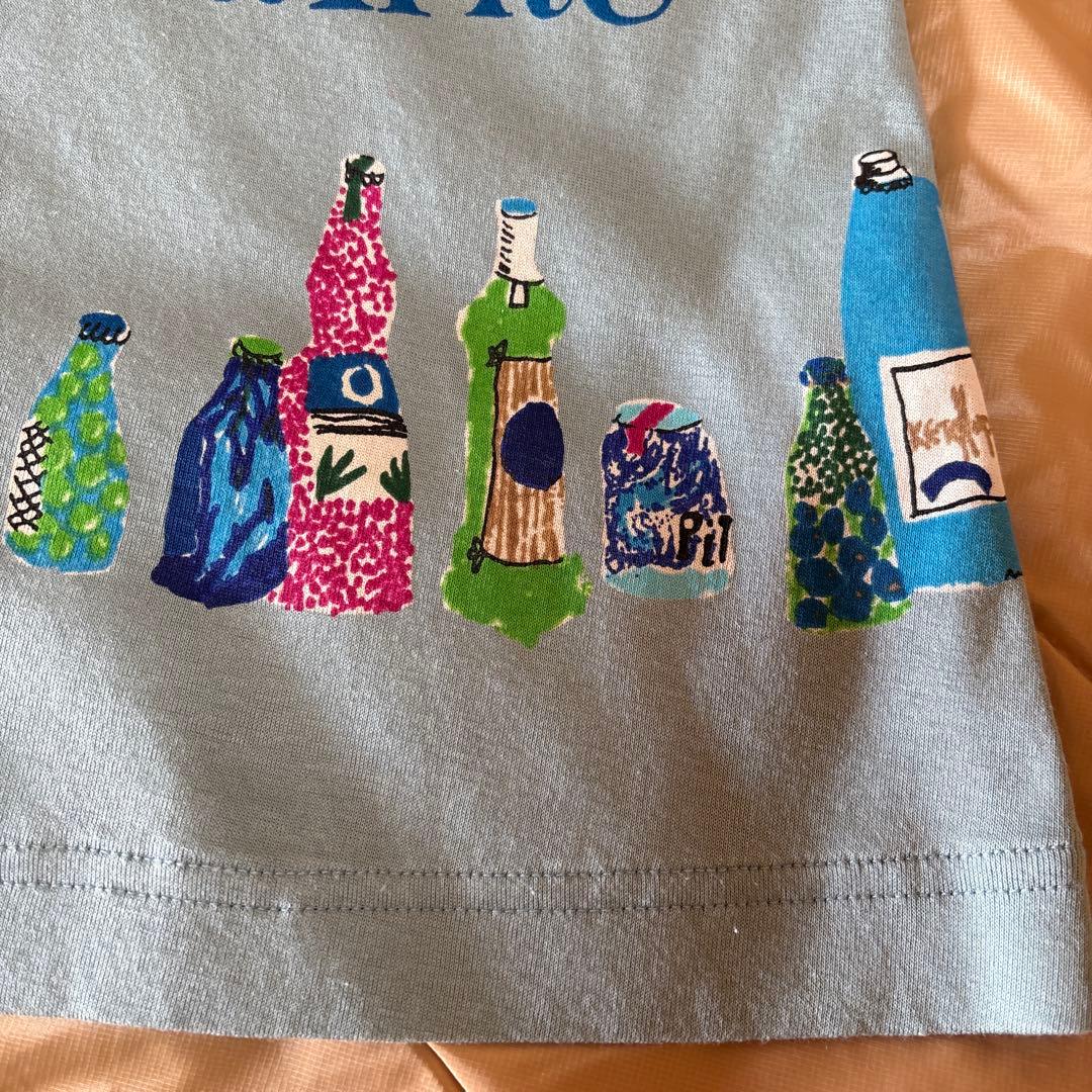 【未使用に近い】✨薄いブルー地にユニークな柄で長袖チュニック綿100%❣️