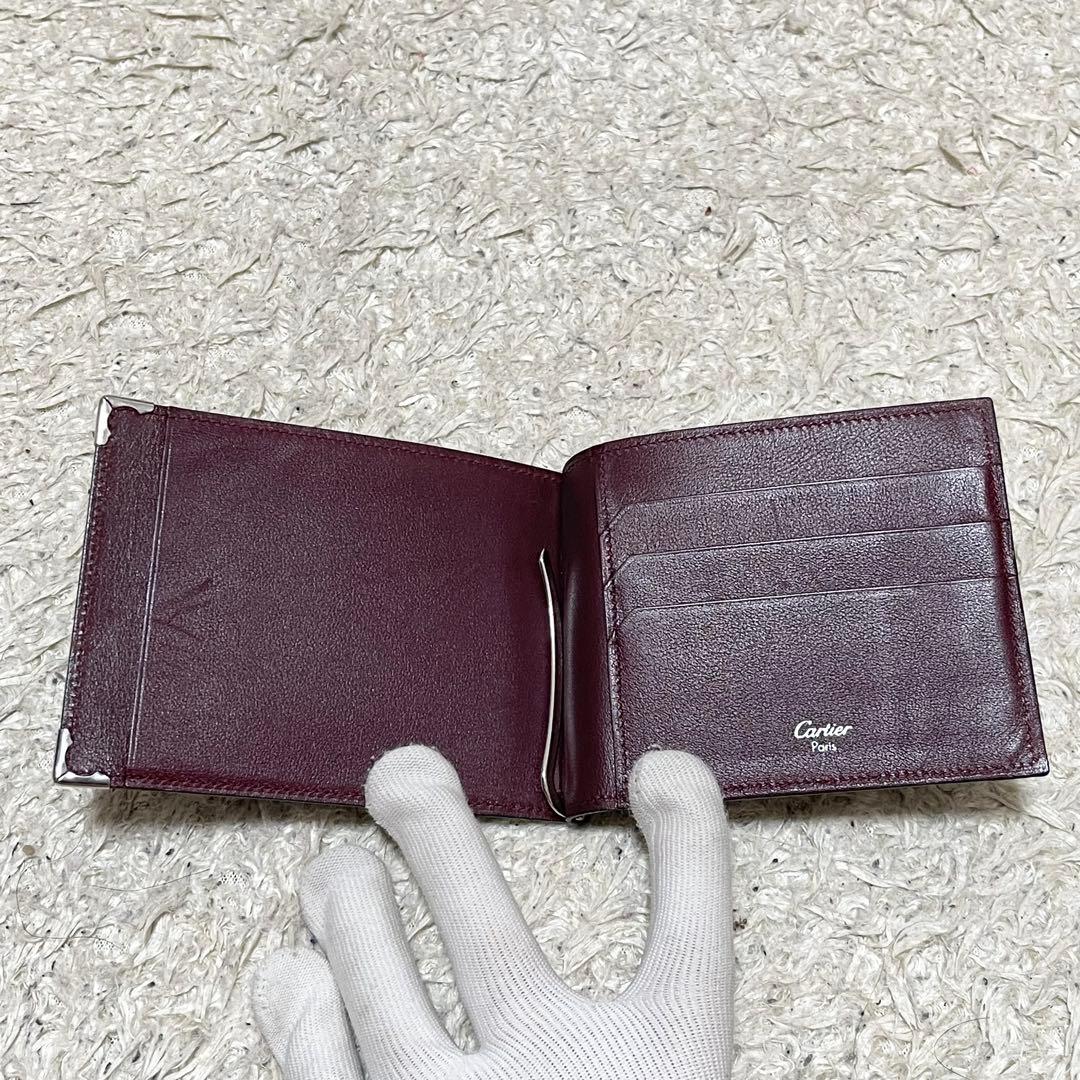 【美品】カルティエ　マネークリップ　フラグメントケース　カード収納　レザー　黒