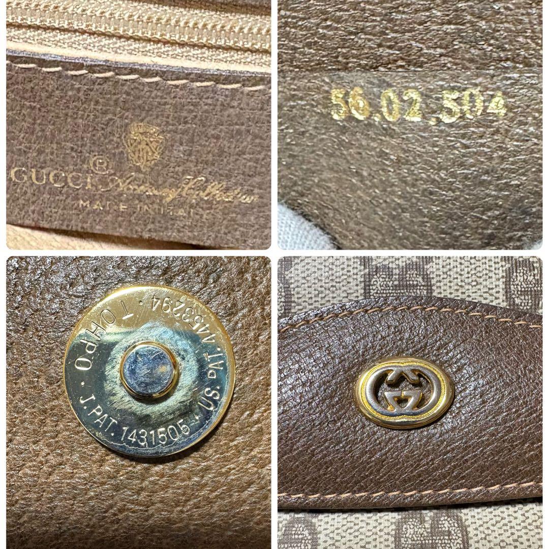 美品　GUCCI クラッチバッグ GG レザー ロゴ ベージュ ブラウン 金