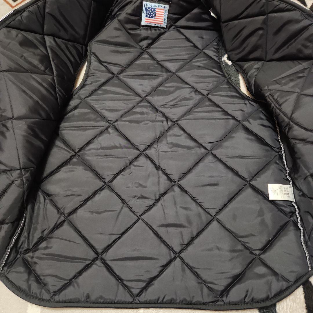 SNAP'N'WEAR USA製 ブラックキルティングベスト サイズM