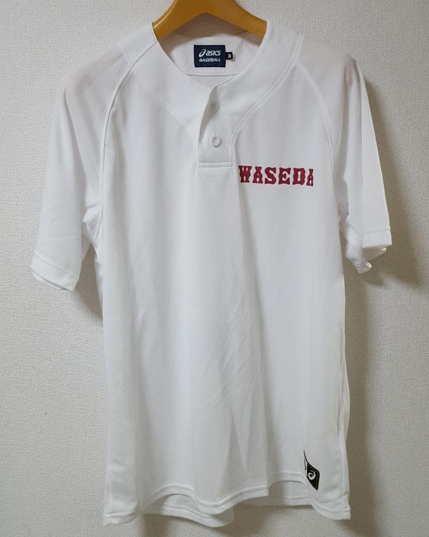 廃番　早稲田 大学 野球 シャツ Mサイズ アシックス　　　　六大学 慶應 高校