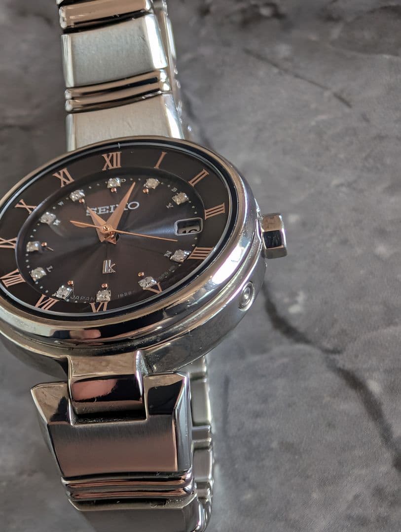 セイコー ルキアカリテ 電波ソーラー レディース 腕時計 11Pダイヤ チタン