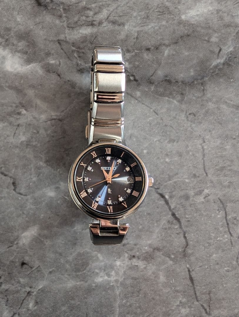 セイコー ルキアカリテ 電波ソーラー レディース 腕時計 11Pダイヤ チタン