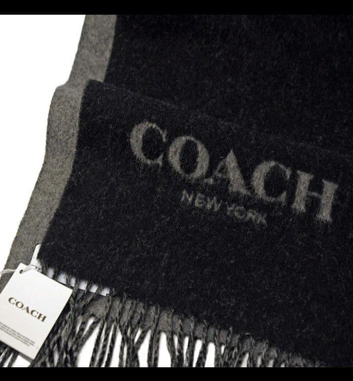 COACH　コーチ　メンズ　シグネチャー　カシミヤ混　スカーフ　マフラー