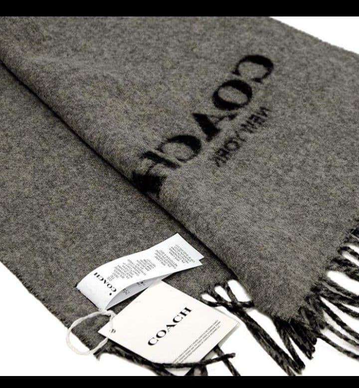 COACH　コーチ　メンズ　シグネチャー　カシミヤ混　スカーフ　マフラー