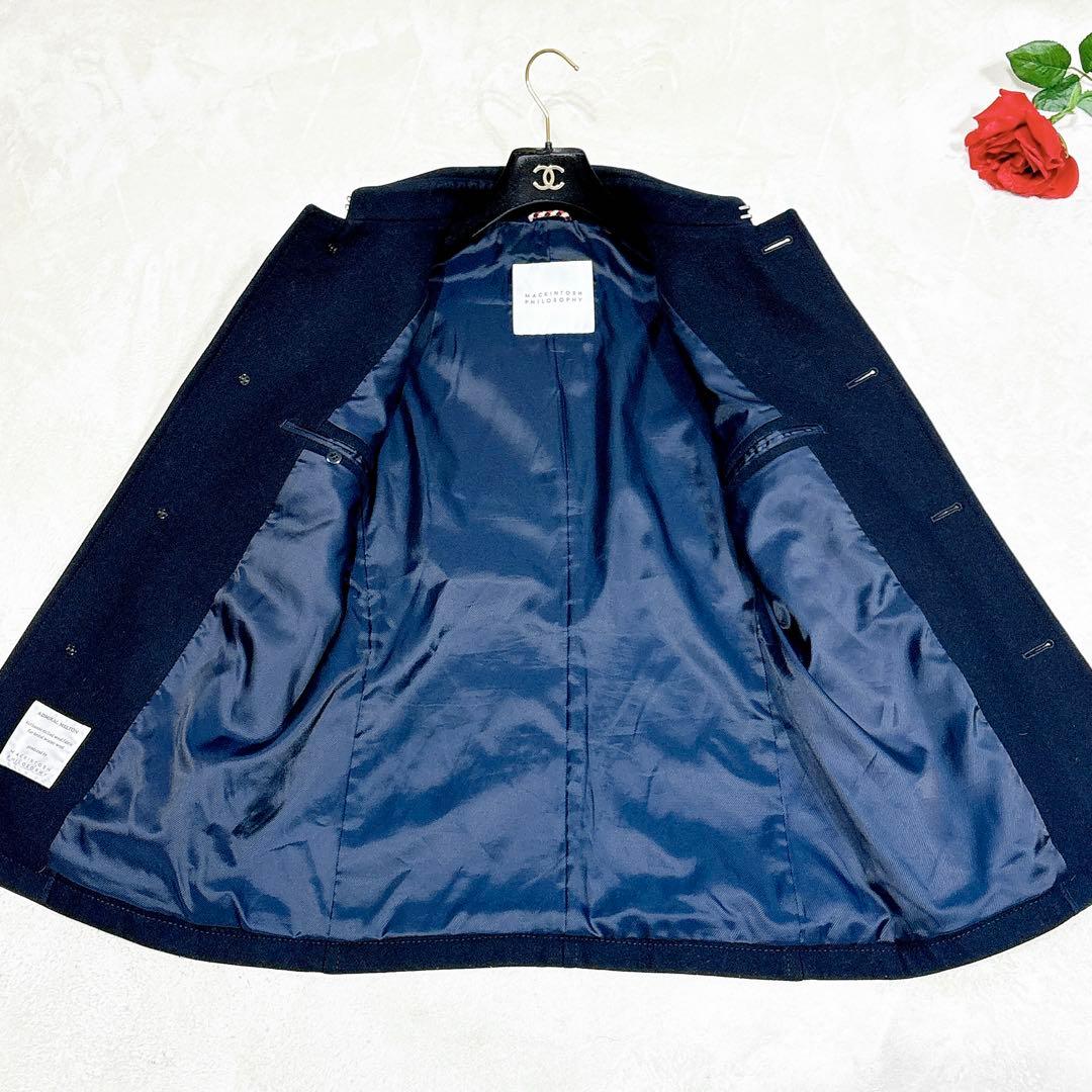 ほぼ未使用✨　マッキントッシュ　ステンカラーコート　38 ネイビー　ウール