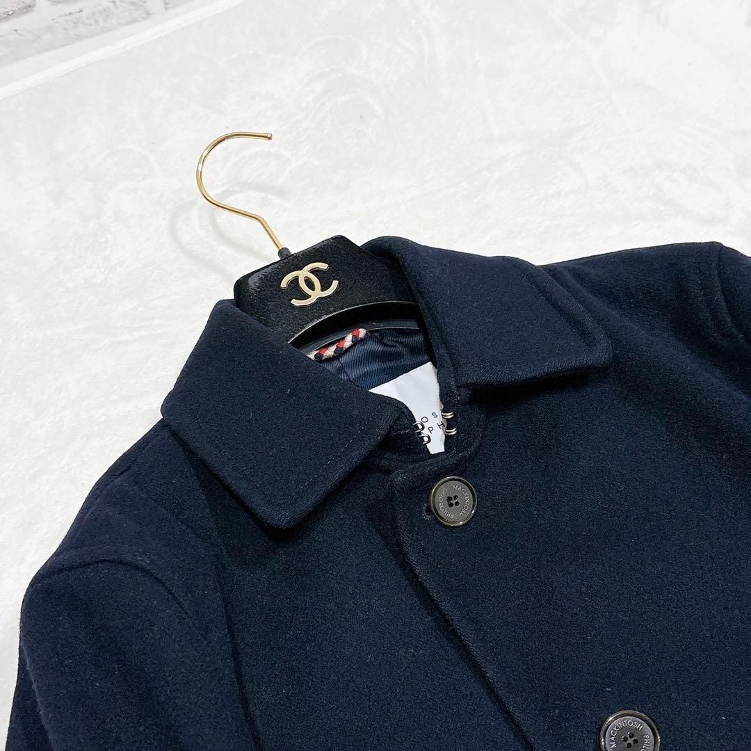 ほぼ未使用✨　マッキントッシュ　ステンカラーコート　38 ネイビー　ウール