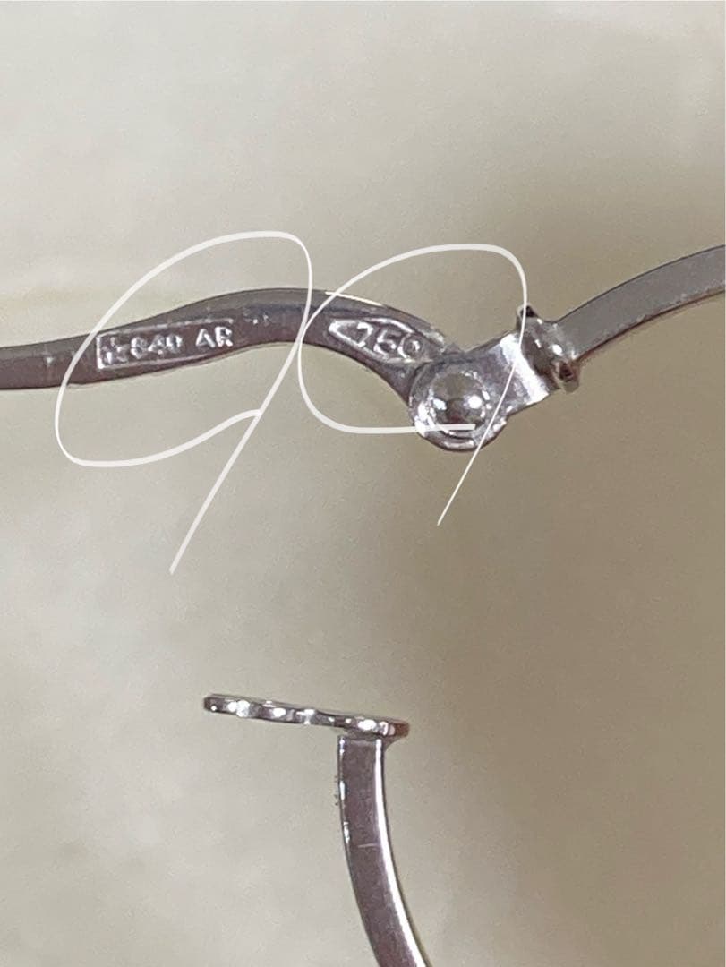 フープピアス　18K/18金:750 WG