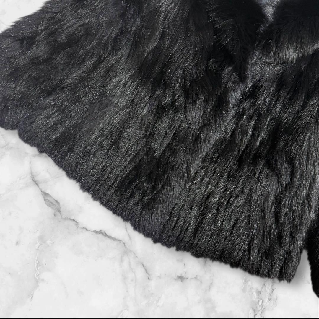 美品✨ ブラックフォックス ショートコート ボリューム満点 毛並み上質 サイズL