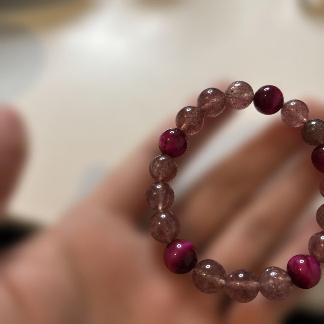 ピンクタイガーアイとストロベリークオーツ！ズドーンとくる！