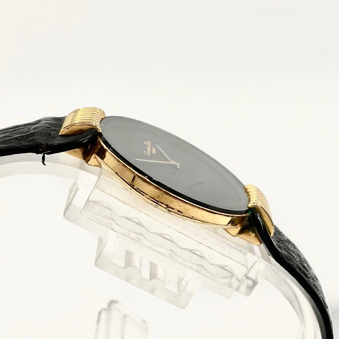 【稼働/新品電池】クリスチャンディオール バギラ ブラックムーン QZ 腕時計