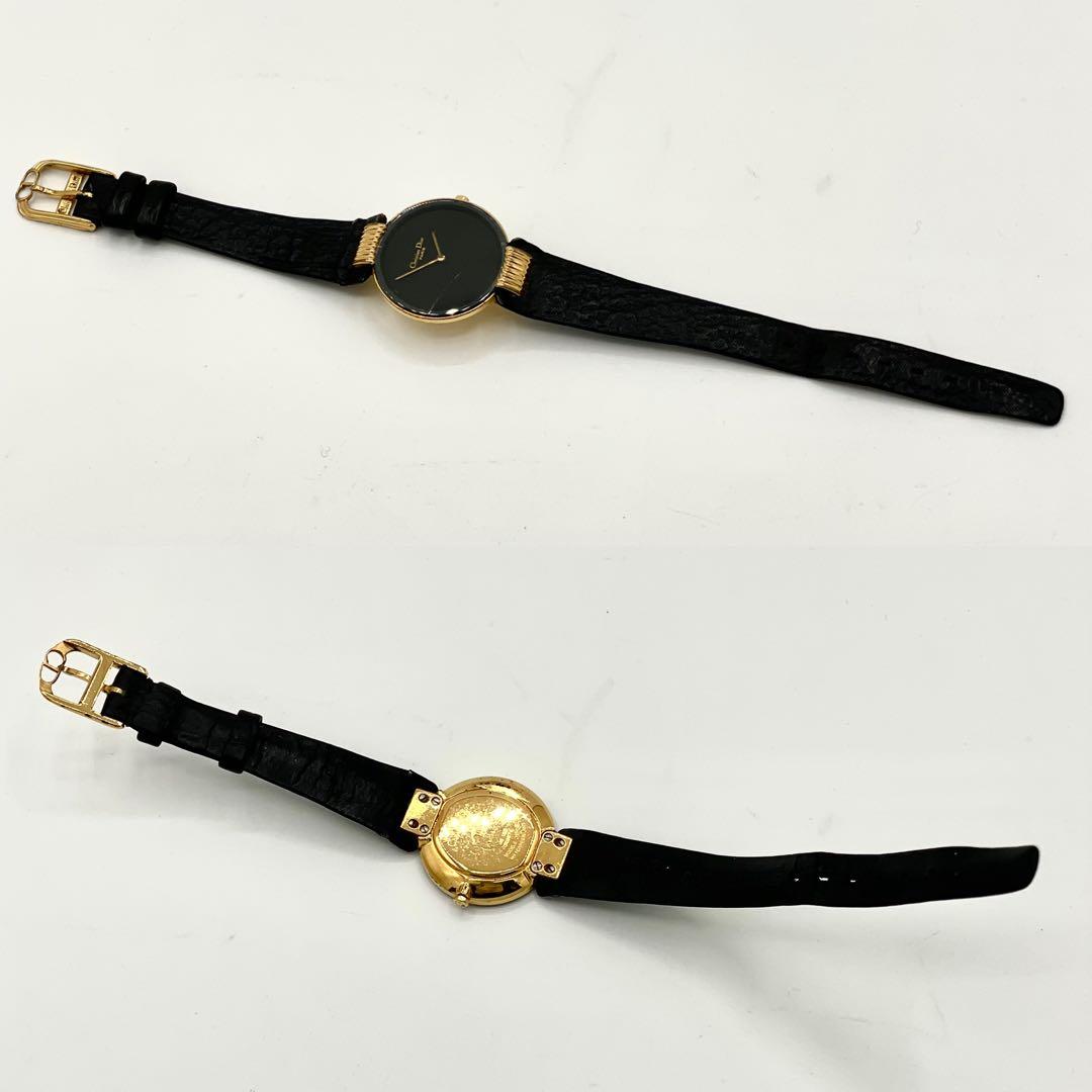 【稼働/新品電池】クリスチャンディオール バギラ ブラックムーン QZ 腕時計