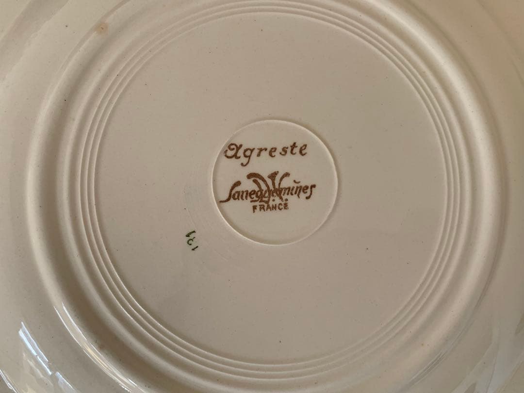 フランスアンティーク　サルグミンヌ　アグレスト　野花　皿　プレート　6枚セット