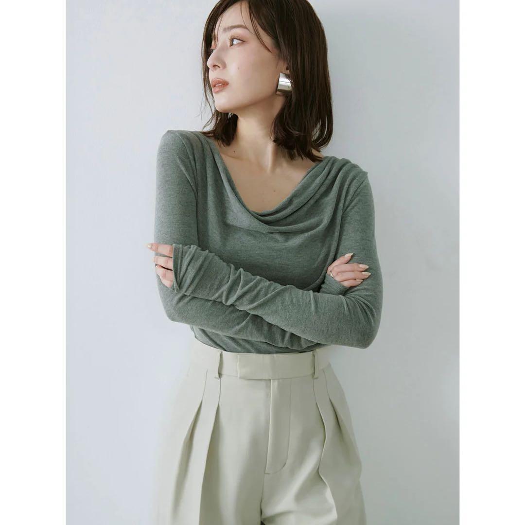 anuans（アニュアンス） ギャザードレープカットトップス （GREY）