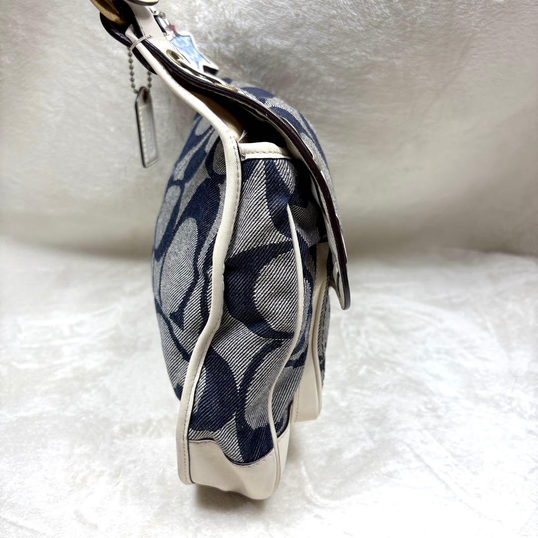 Coach Shoulder Bag Denim Blue White コーチ