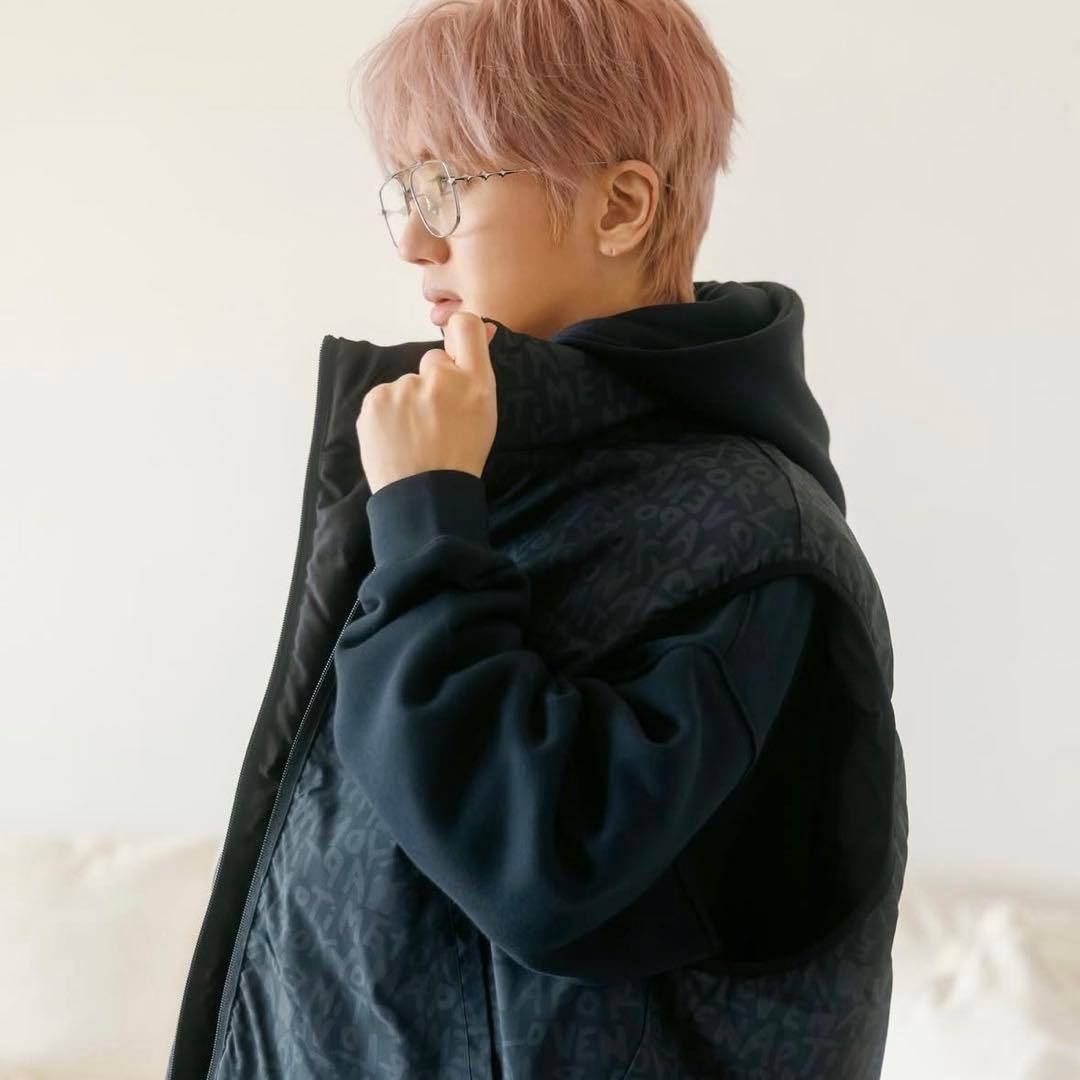 Naptime Nissy中綿リバーシブルベストBLACK×総柄BLACK M