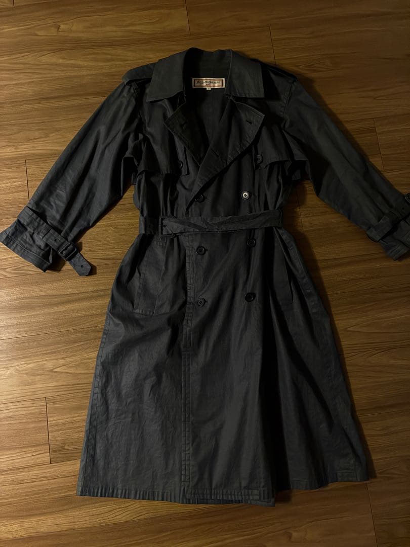 Yves Saint Laurent ネイビー トレンチコート 90s