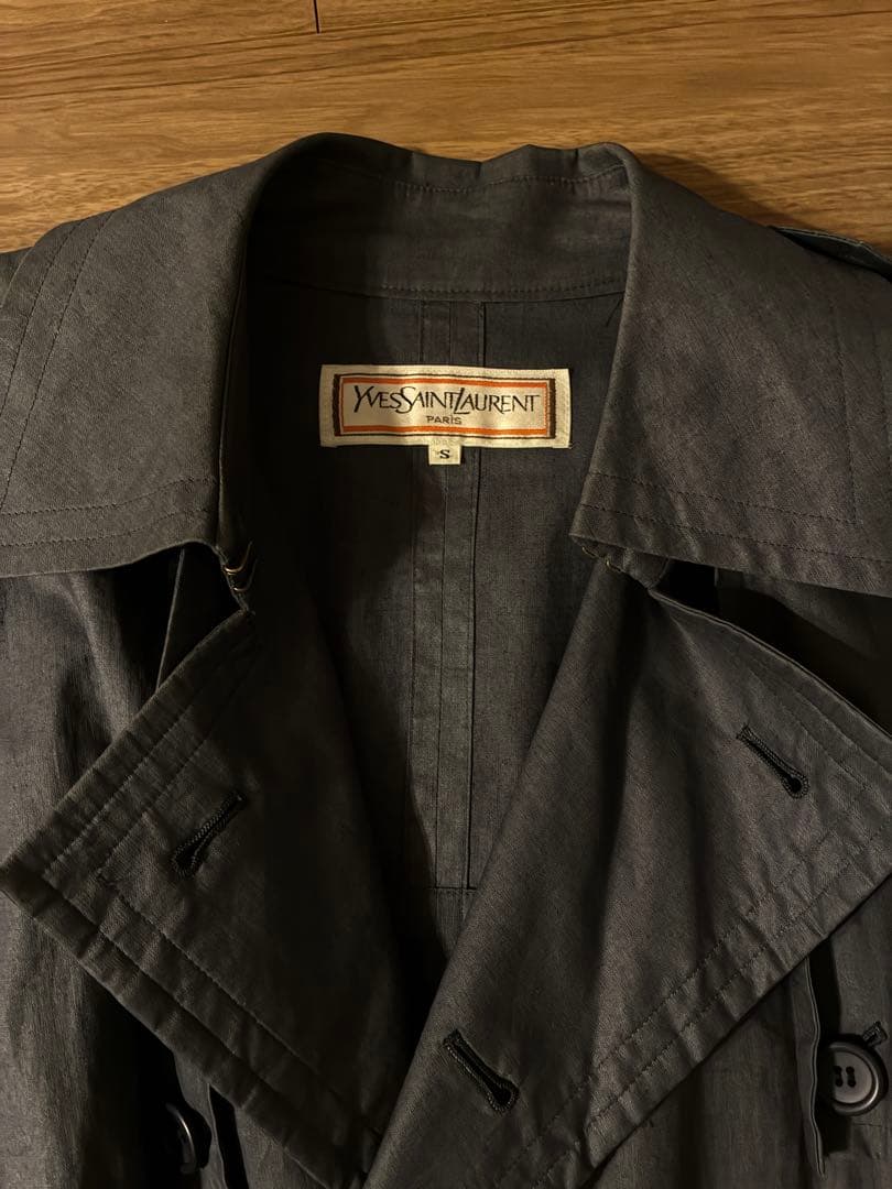 Yves Saint Laurent ネイビー トレンチコート 90s