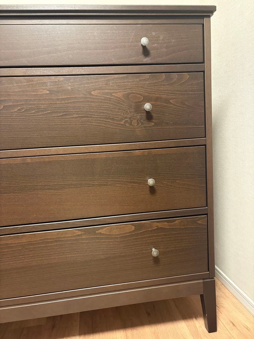 お値下げ可　IKEA イケア　ダークブラウン 4段チェスト
