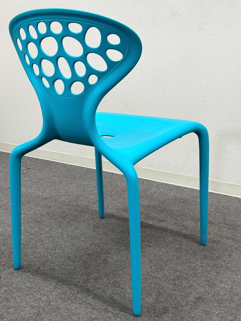 ■モローゾ■スーパーナチュラルチェア　ダイニング　ブルー　水色　屋外スタッキング