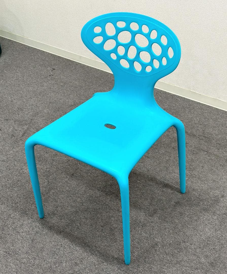 ■モローゾ■スーパーナチュラルチェア　ダイニング　ブルー　水色　屋外スタッキング