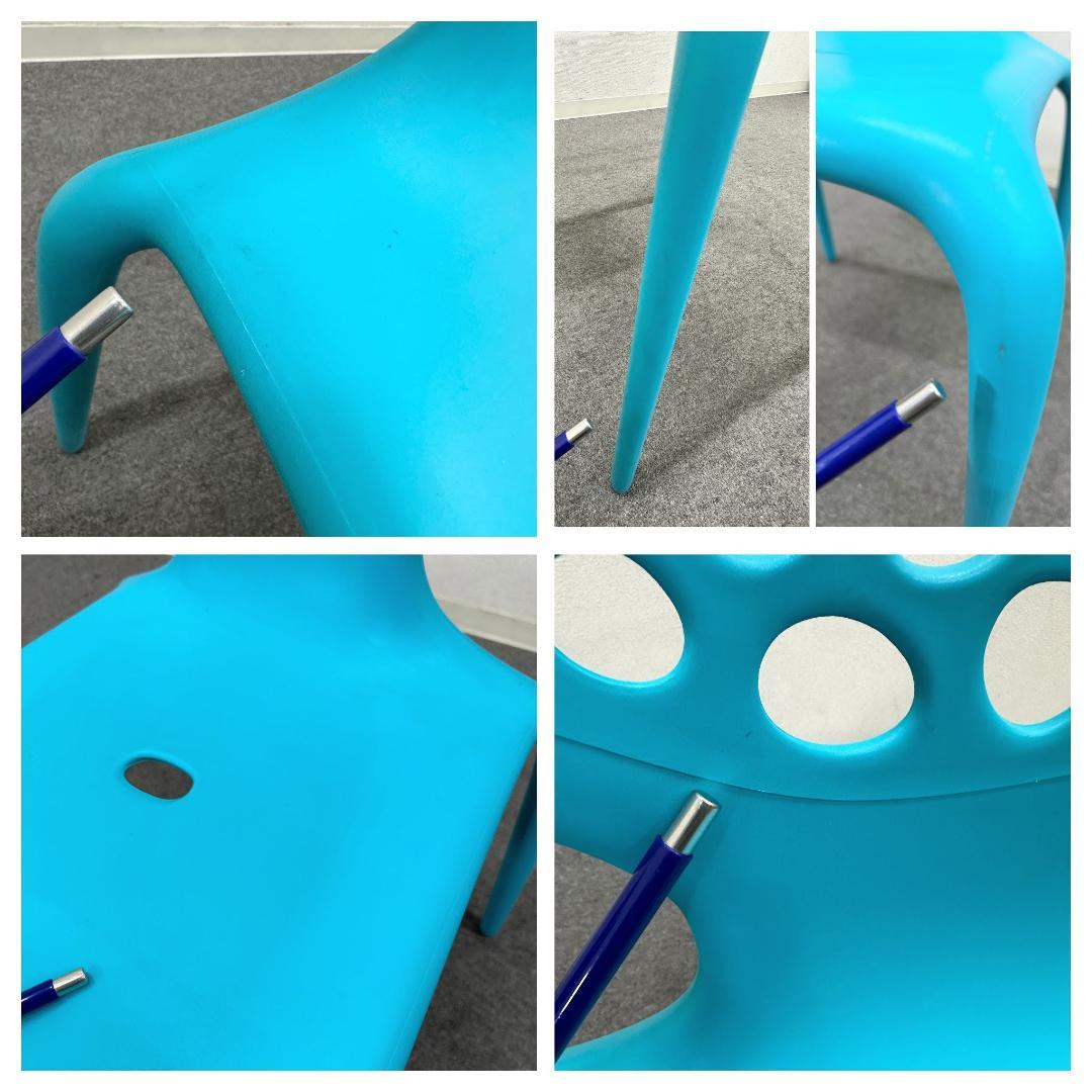 ■モローゾ■スーパーナチュラルチェア　ダイニング　ブルー　水色　屋外スタッキング