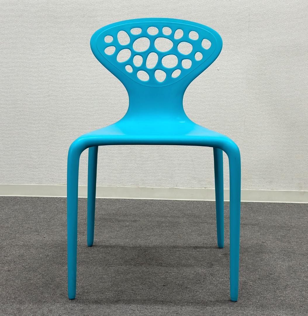 ■モローゾ■スーパーナチュラルチェア　ダイニング　ブルー　水色　屋外スタッキング