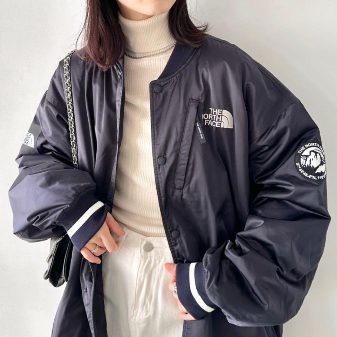ZOZO完売 XL ノースフェイス　ボンバージャケット　スタジャン　ネイビー