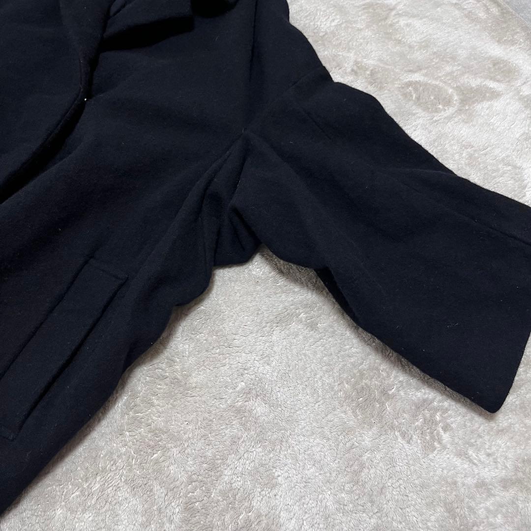 ささみちゃん　　縮絨ウール　ワイドコート　ネイビー