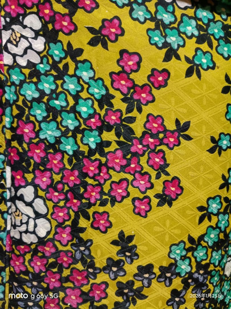 アンティーク着物☆正絹☆小紋☆袷☆花/大正ロマン/昭和レトロ