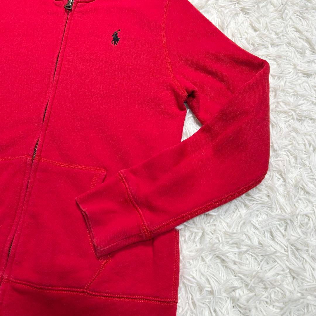 美品 ポロラルフローレン ジップアップパーカー ポニー 赤 レッド 黒 M相当