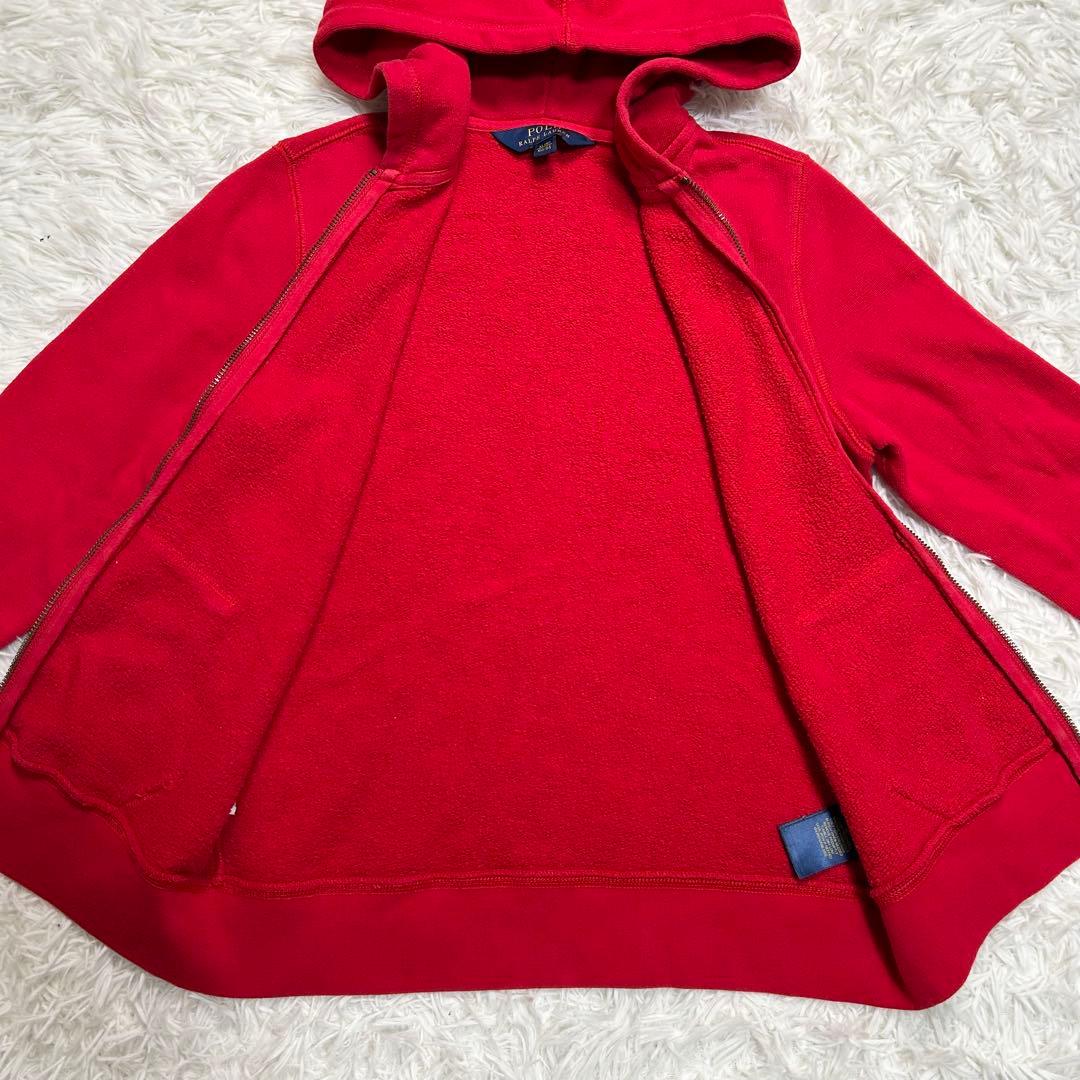 美品 ポロラルフローレン ジップアップパーカー ポニー 赤 レッド 黒 M相当