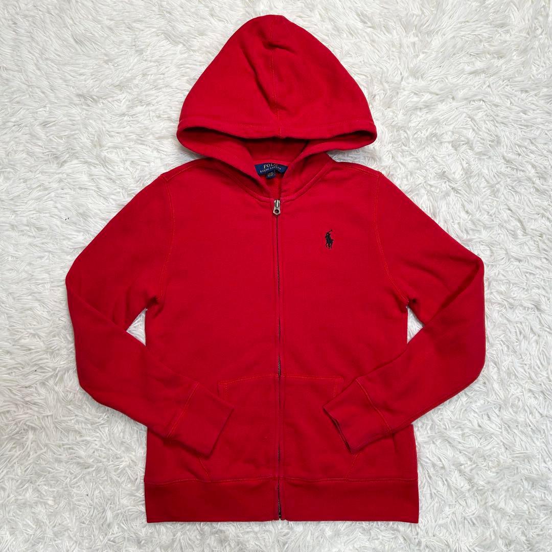 美品 ポロラルフローレン ジップアップパーカー ポニー 赤 レッド 黒 M相当
