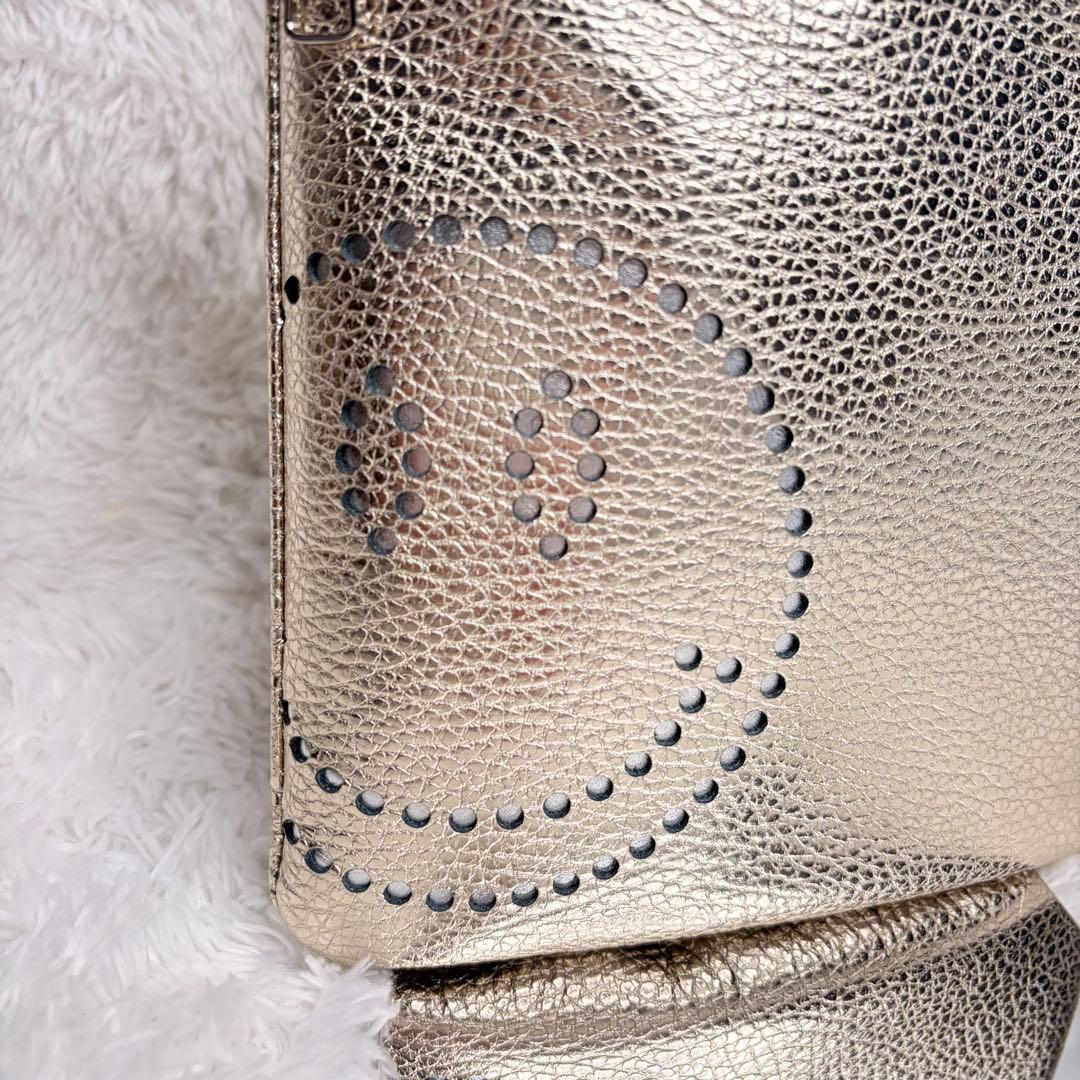 極美品✨サロンドアルファード スマイリーフェイス　ショルダーゴールド　レザー