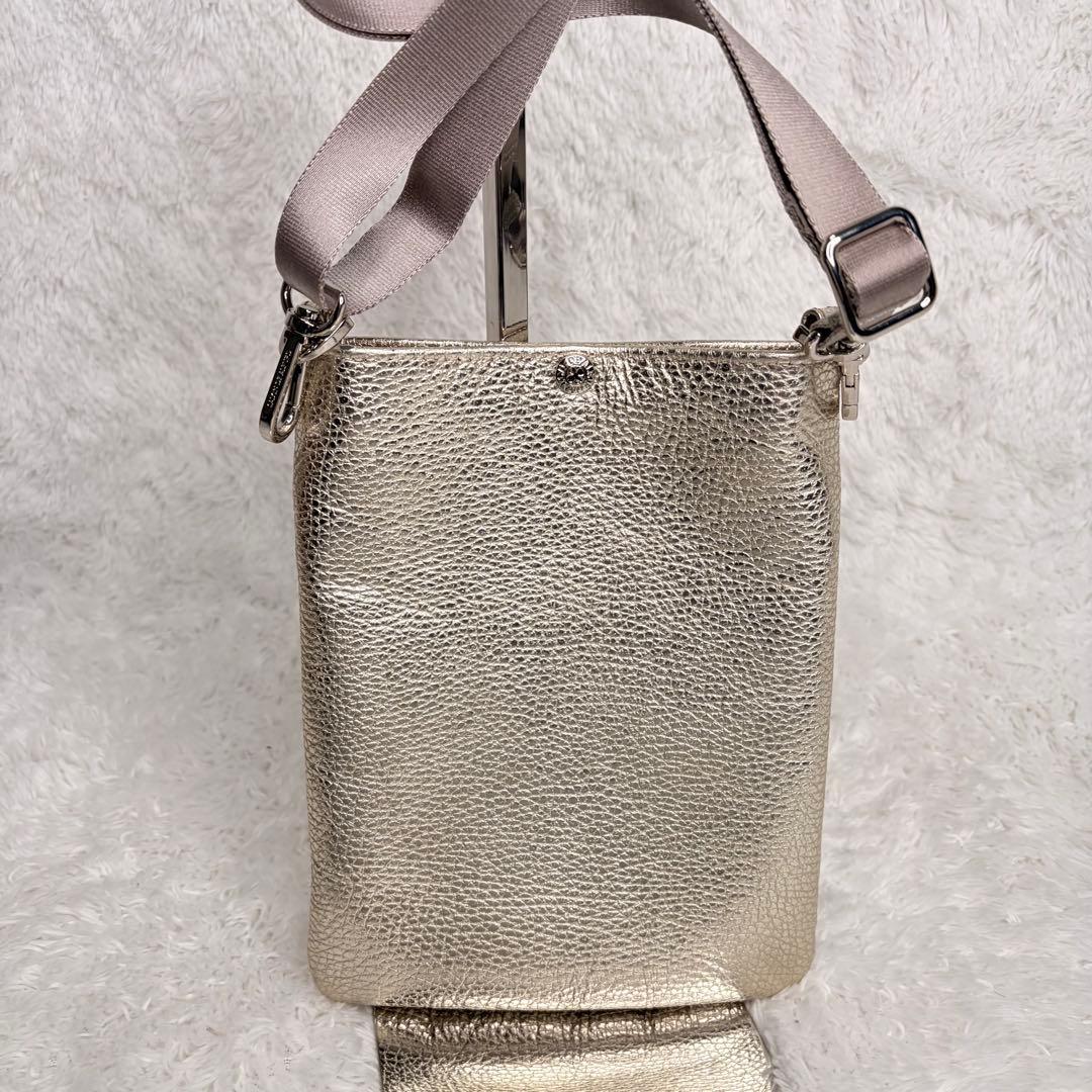 極美品✨サロンドアルファード スマイリーフェイス　ショルダーゴールド　レザー