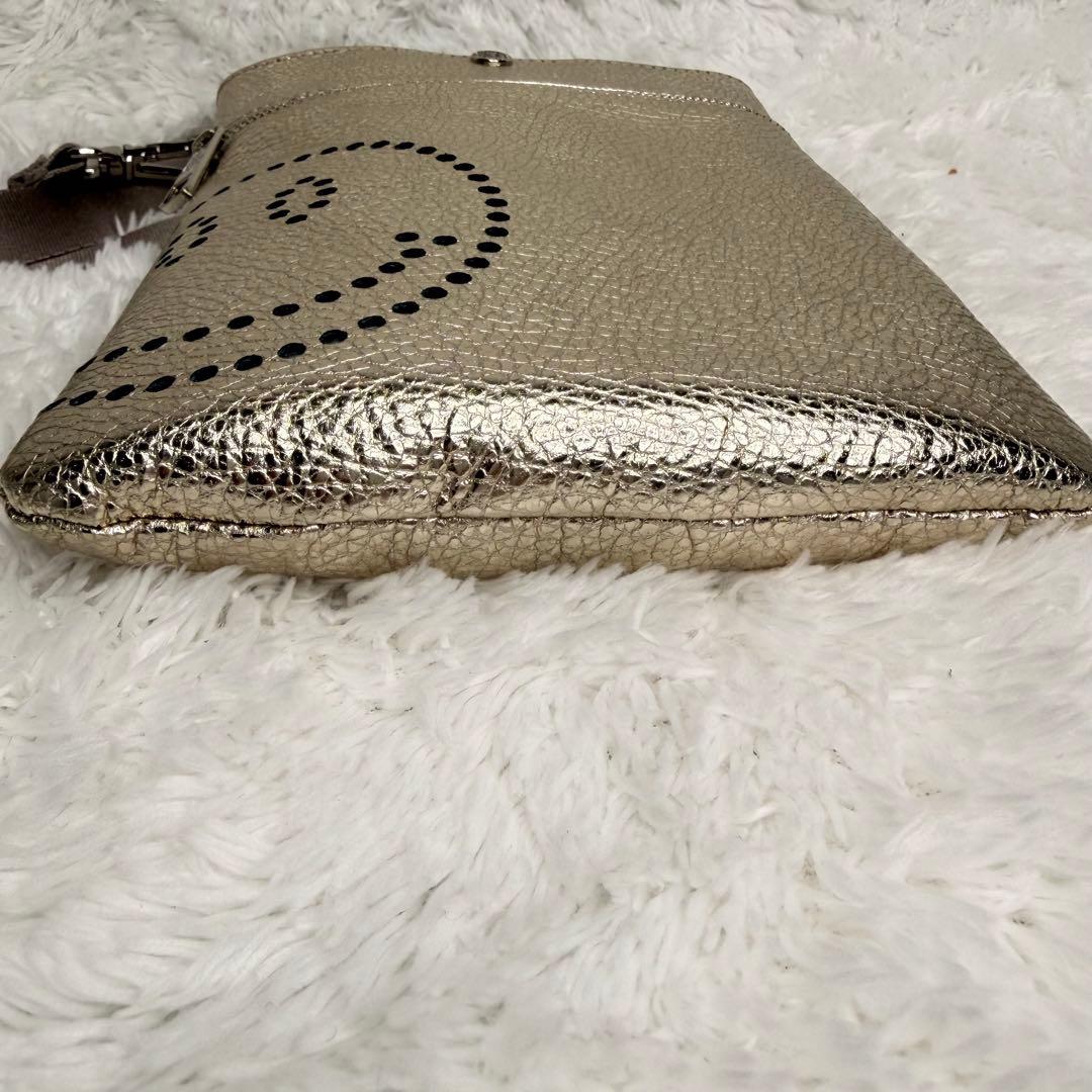 極美品✨サロンドアルファード スマイリーフェイス　ショルダーゴールド　レザー