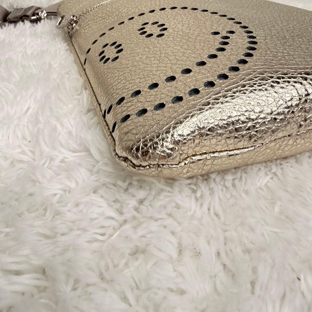 極美品✨サロンドアルファード スマイリーフェイス　ショルダーゴールド　レザー