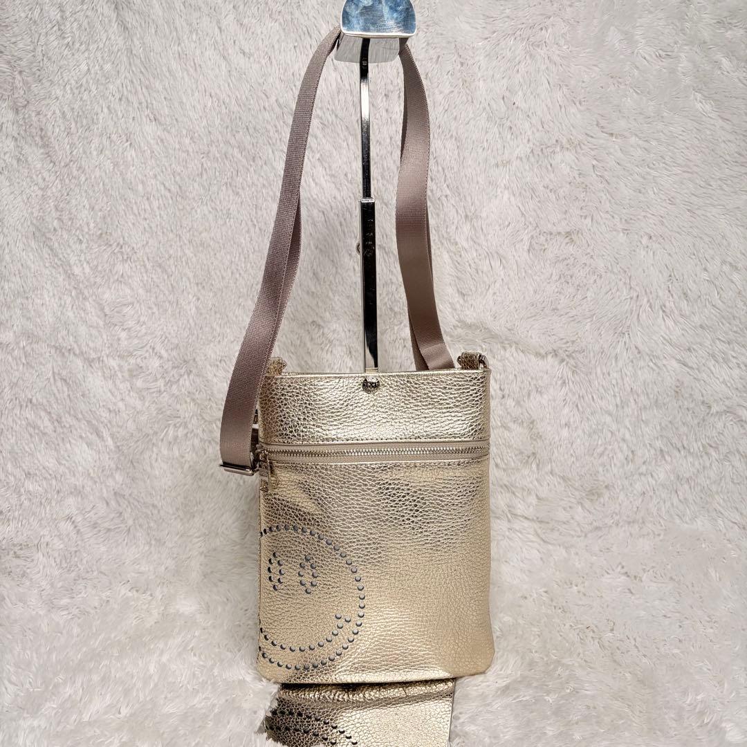 極美品✨サロンドアルファード スマイリーフェイス　ショルダーゴールド　レザー