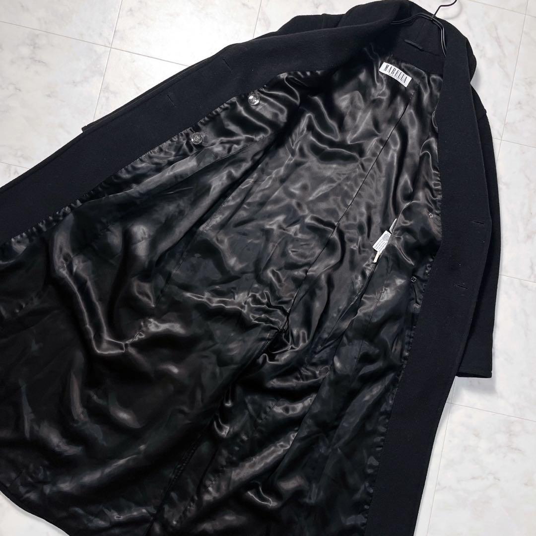 MARELLA マキシ丈　ダブル　ロングコート　カシミヤ混　イタリア製　黒