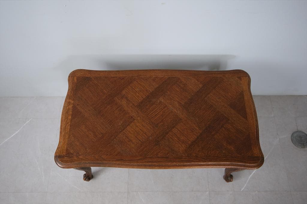 フランスアンティーク猫脚コーヒーテーブル/センターテーブル机/飾り棚90-130