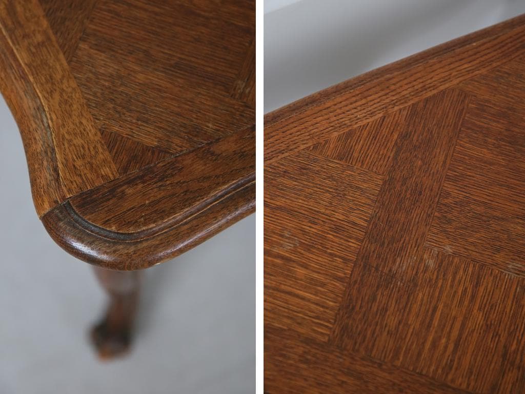 フランスアンティーク猫脚コーヒーテーブル/センターテーブル机/飾り棚90-130