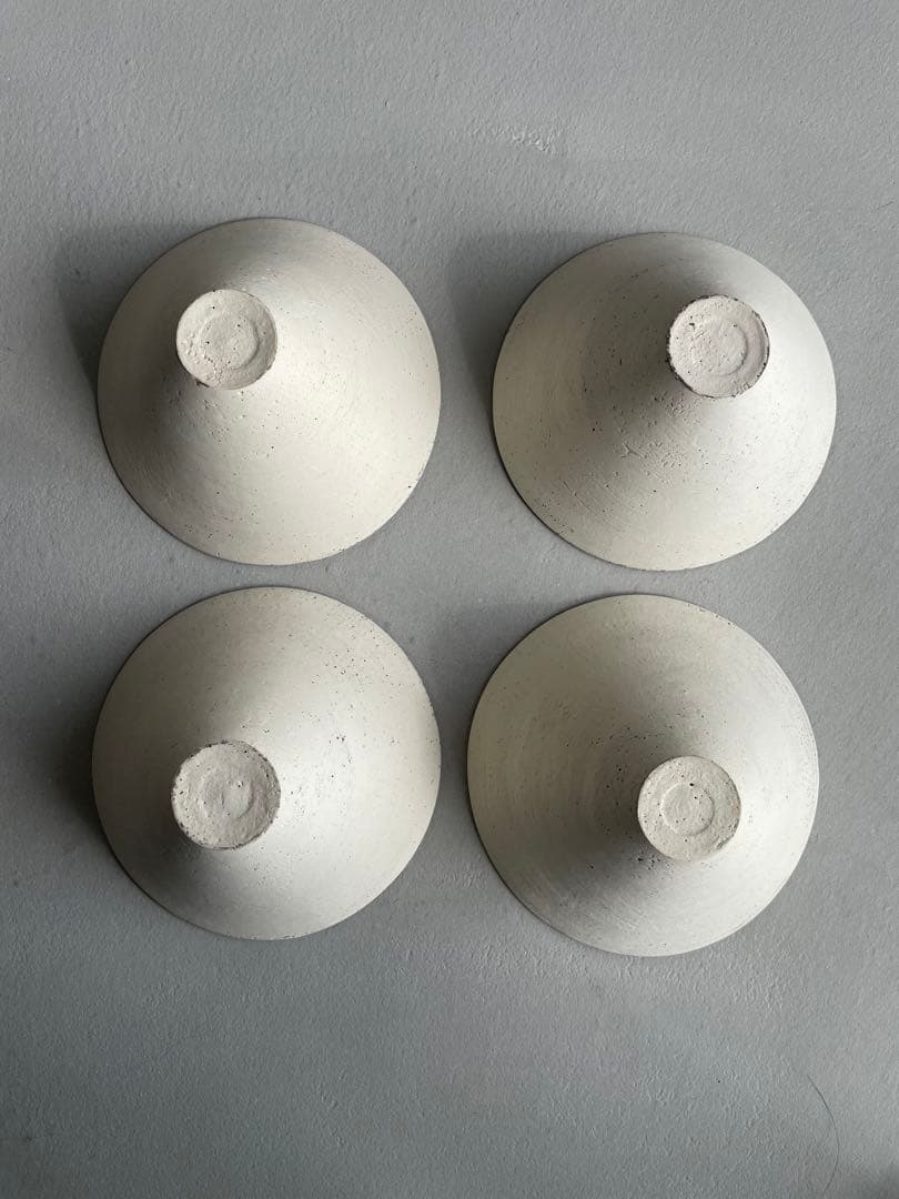 2020n 二階堂明弘 焼き締め 三角椀 白 ホワイト 4点セット