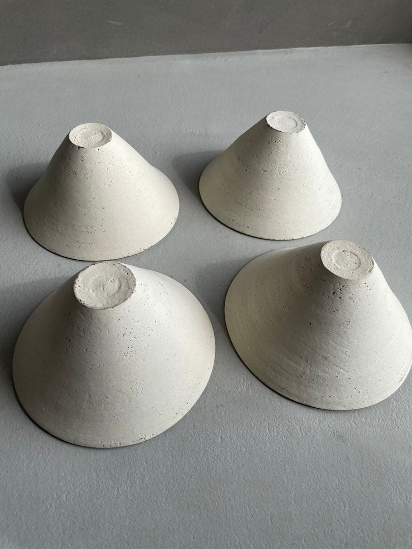 2020n 二階堂明弘 焼き締め 三角椀 白 ホワイト 4点セット