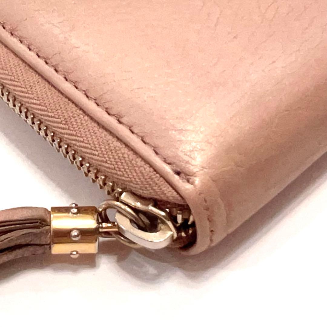 グッチ 長財布 ソーホー インターロッキング レザー ラウンドファスナー ピンク